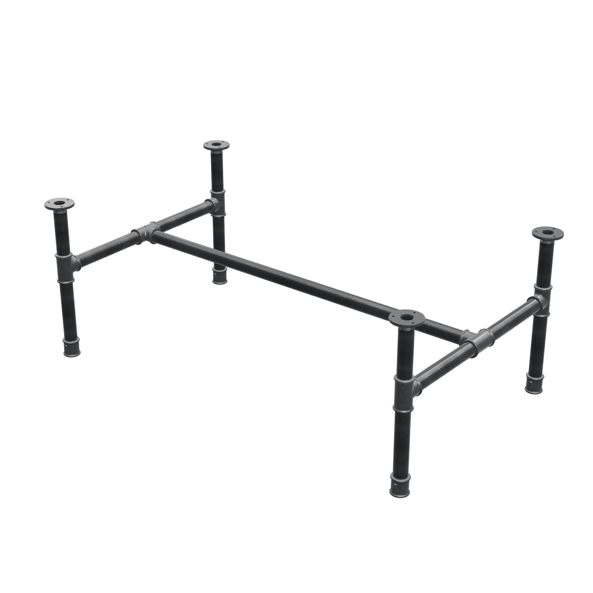 Base per tavolino, struttura a H, ghisa e acciaio Ø 34 mm, 112 × 66 cm, altezza 42 cm