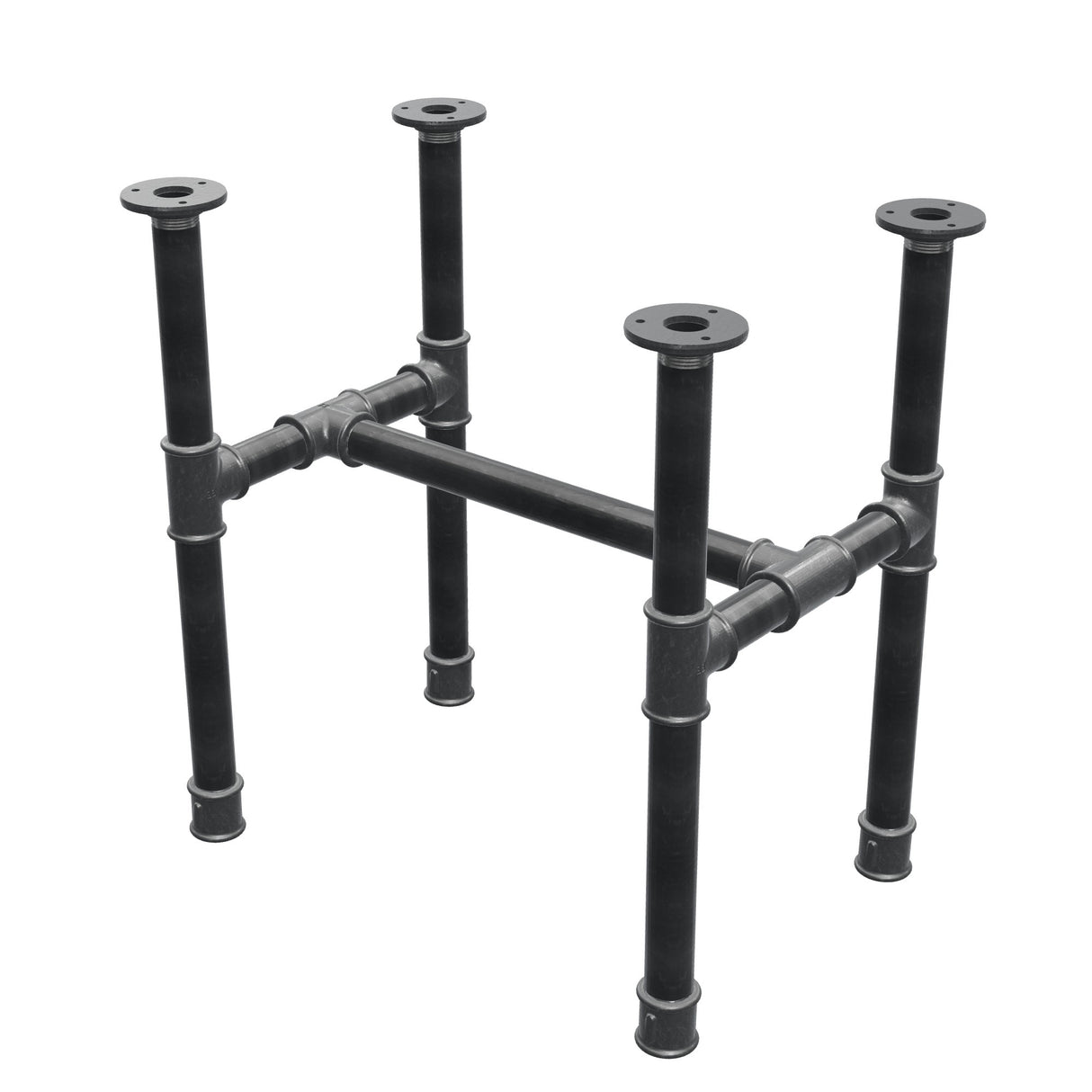 Base per tavolino, struttura a H, ghisa e acciaio Ø 34 mm, 52 × 36 cm, altezza 52 cm