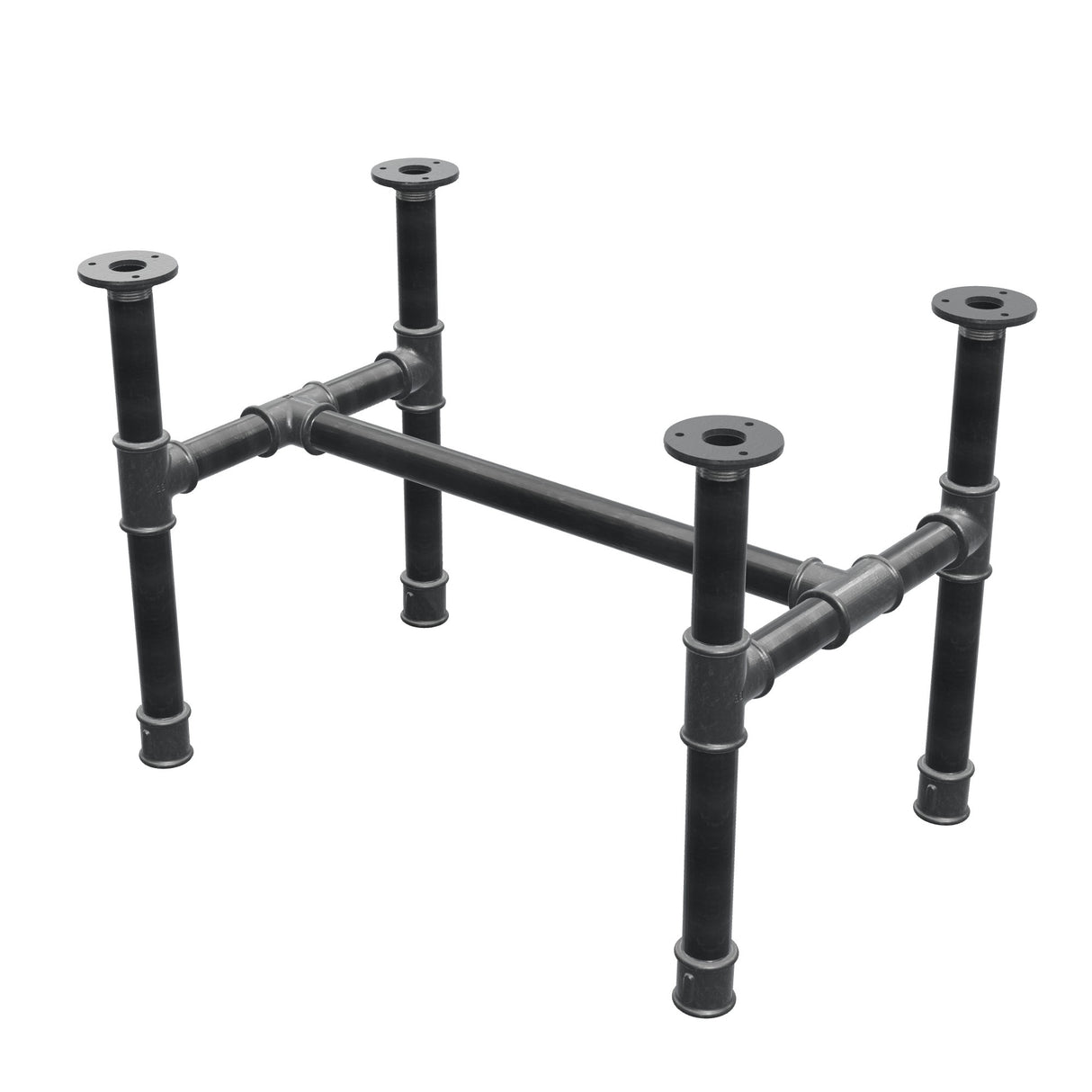 Base per tavolino, struttura a H, ghisa e acciaio Ø 34 mm, 62 × 40 cm, altezza 42 cm