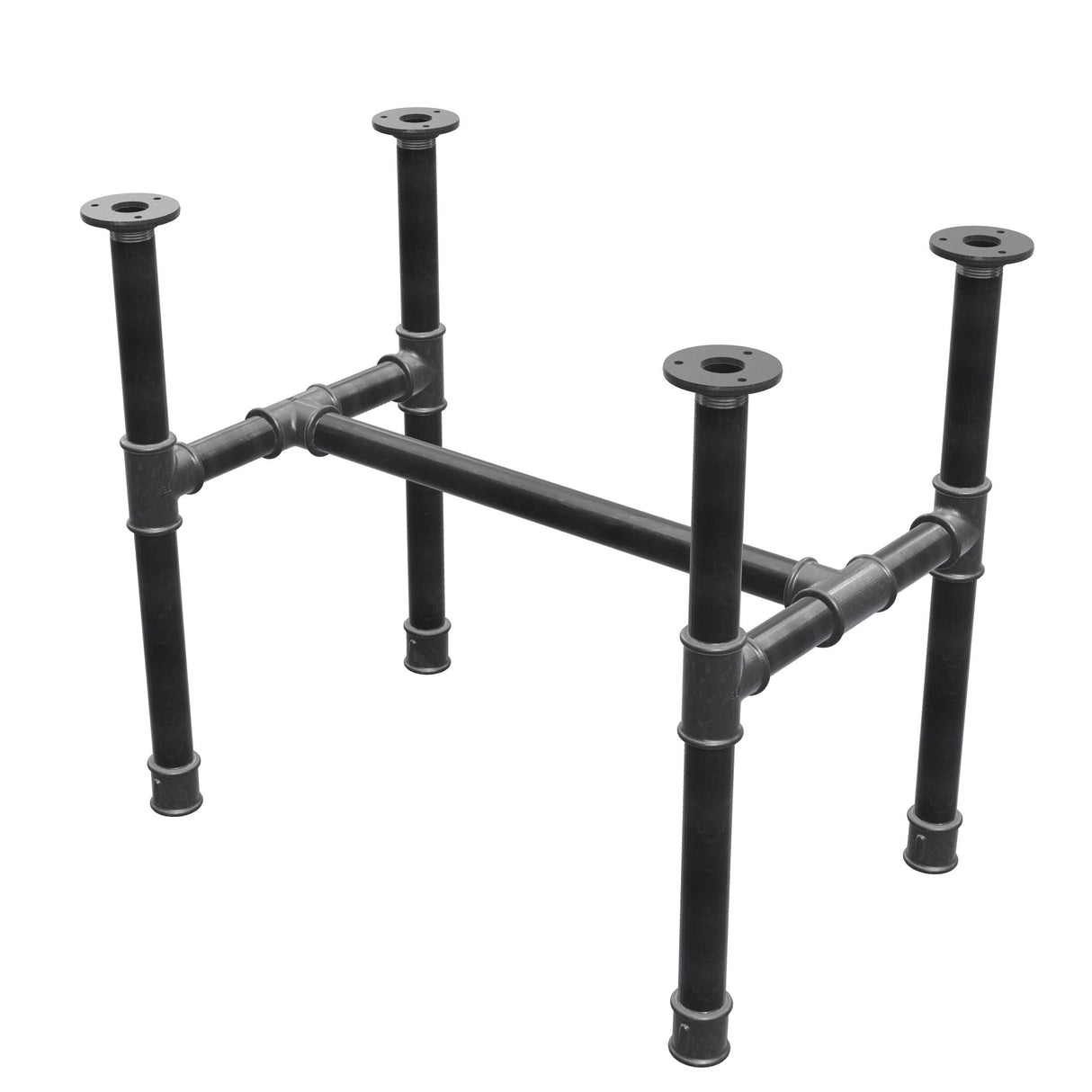 Base per tavolino, struttura a H, ghisa e acciaio Ø 34 mm, 62 × 40 cm, altezza 52 cm