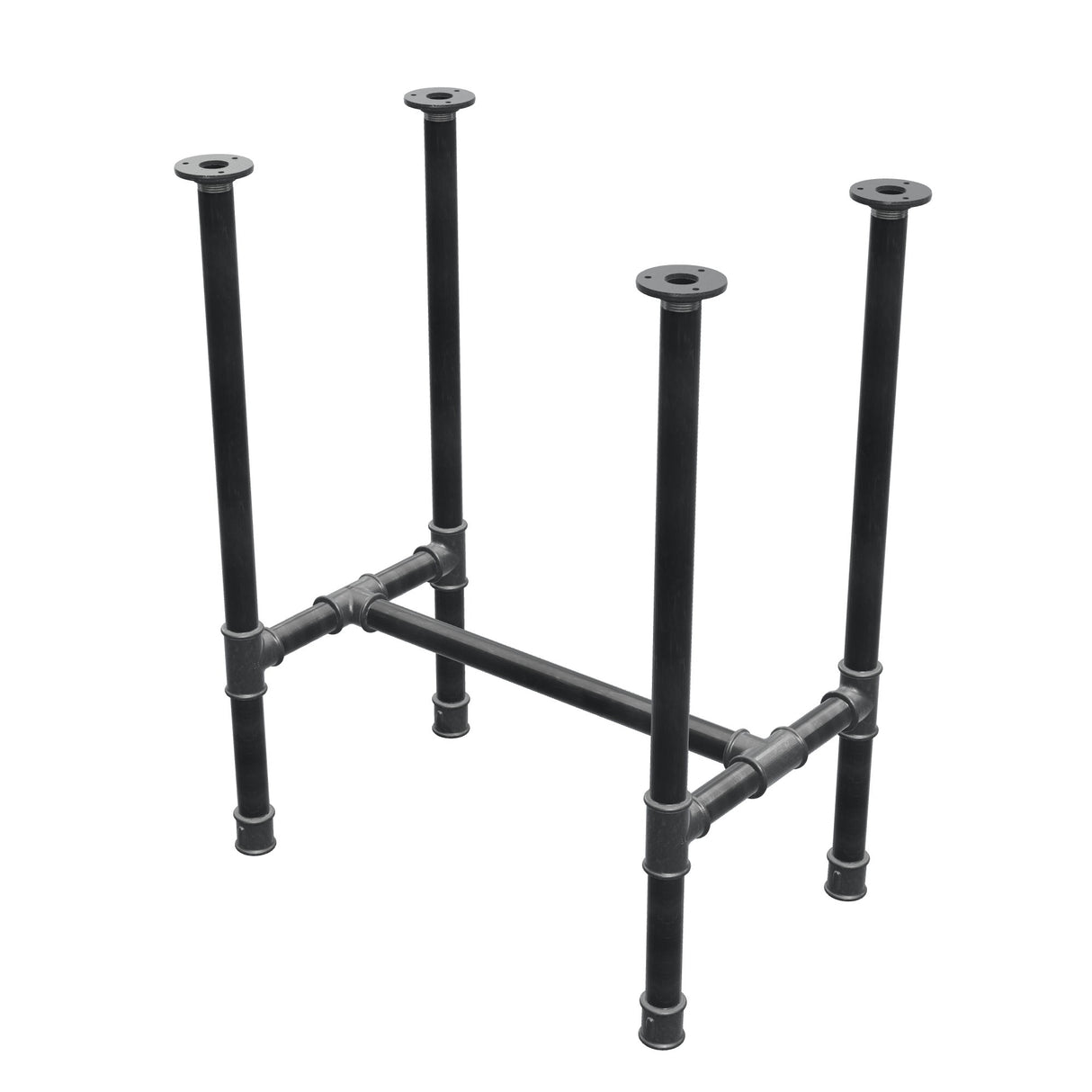 Base per tavolo da pranzo, struttura a H, ghisa e acciaio Ø 34 mm, 62 × 40 cm, altezza 75 cm