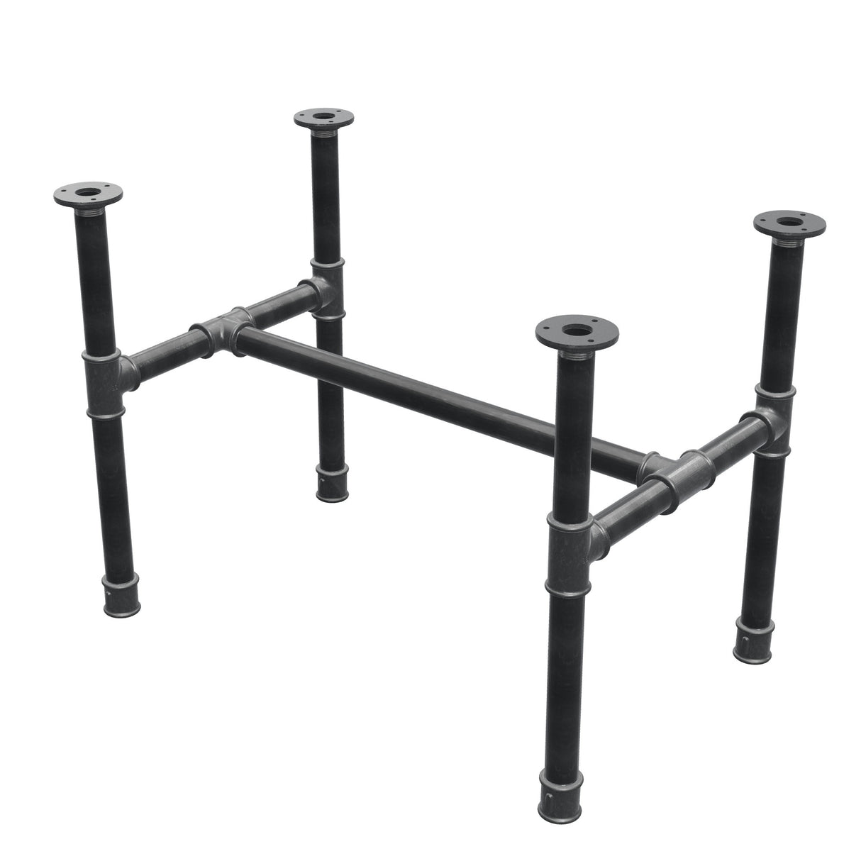 Base per tavolino, struttura a H, ghisa e acciaio Ø 34 mm, 72 × 46 cm, altezza 52 cm