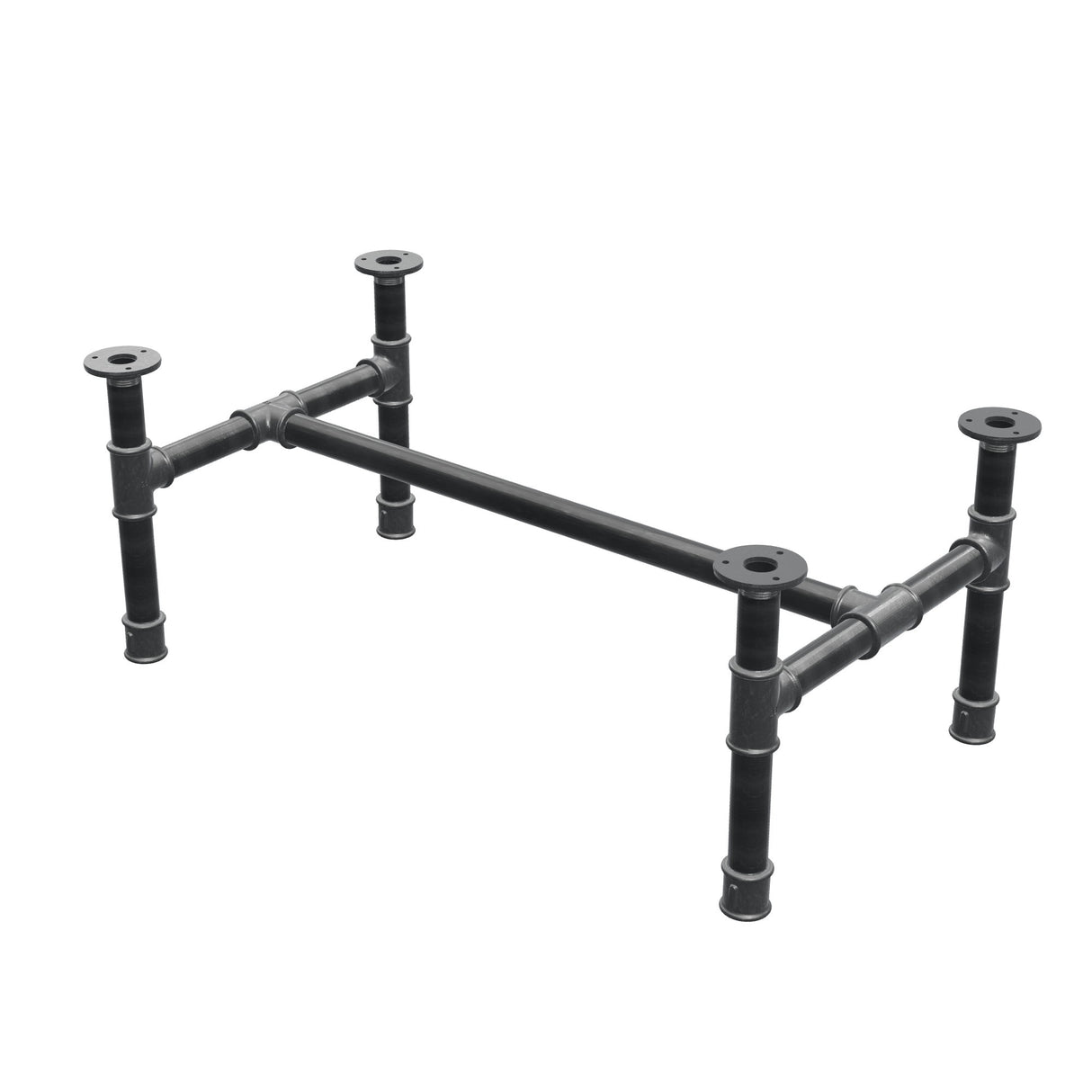 Base per tavolino, struttura a H, ghisa e acciaio Ø 34 mm, 82 × 46 cm, altezza 32 cm