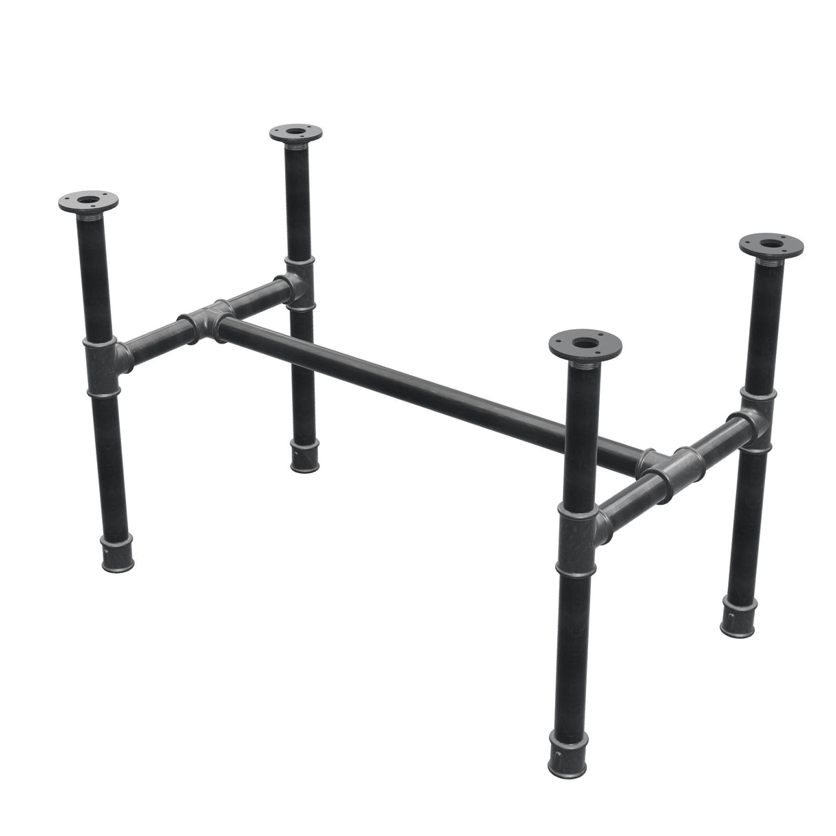 Base per tavolino, struttura a H, ghisa e acciaio Ø 34 mm, 82 × 46 cm, altezza 52 cm