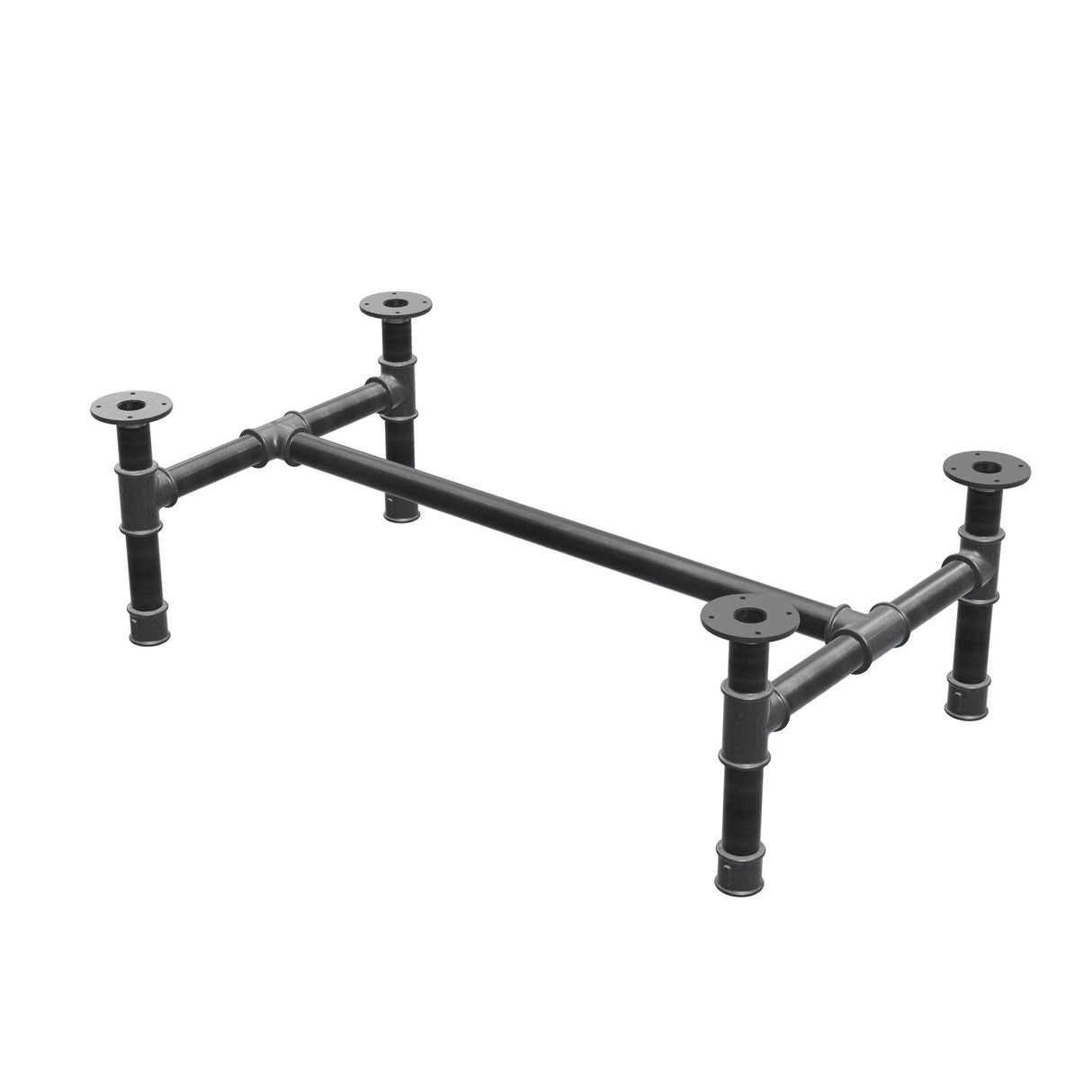 Base per tavolino, struttura a H, ghisa e acciaio Ø 42 mm, 106 × 61 cm, altezza 34 cm