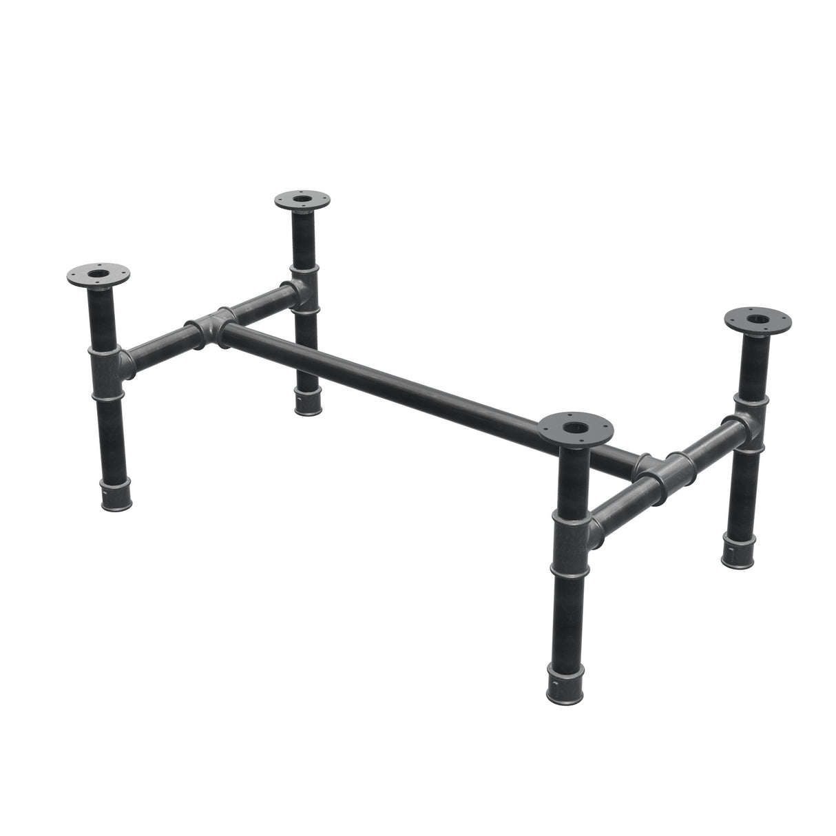 Base per tavolino, struttura a H, ghisa e acciaio Ø 42 mm, 106 × 61 cm, altezza 44 cm
