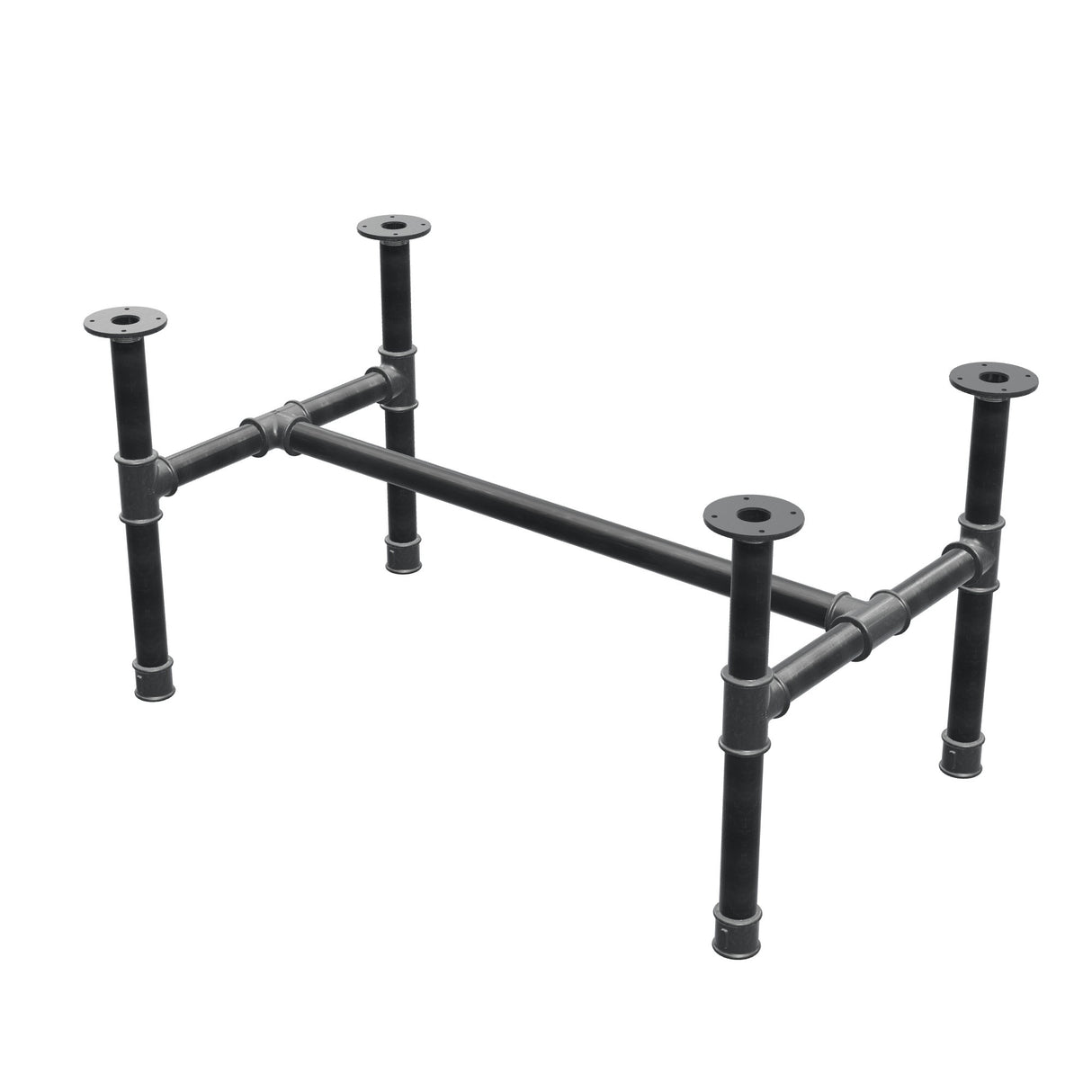 Base per tavolino, struttura a H, ghisa e acciaio Ø 42 mm, 106 × 61 cm, altezza 54 cm