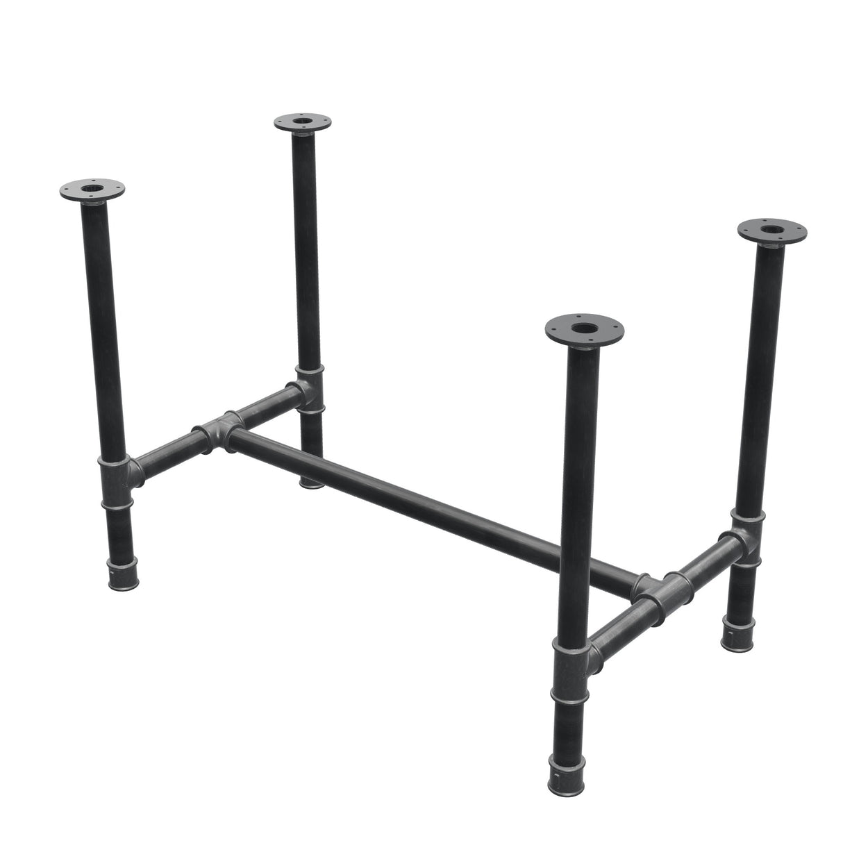 Base per tavolo da pranzo, struttura a H, ghisa e acciaio Ø 42 mm, 106 × 61 cm, altezza 74 cm