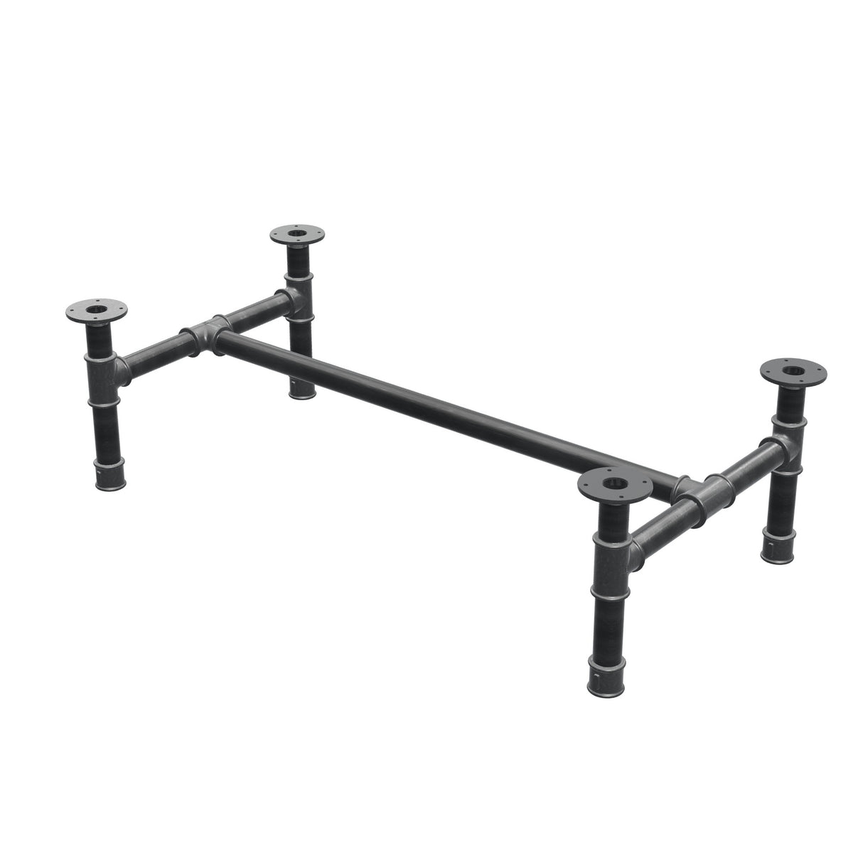Base per tavolino, struttura a H, ghisa e acciaio Ø 42 mm, 116 × 61 cm, altezza 34 cm