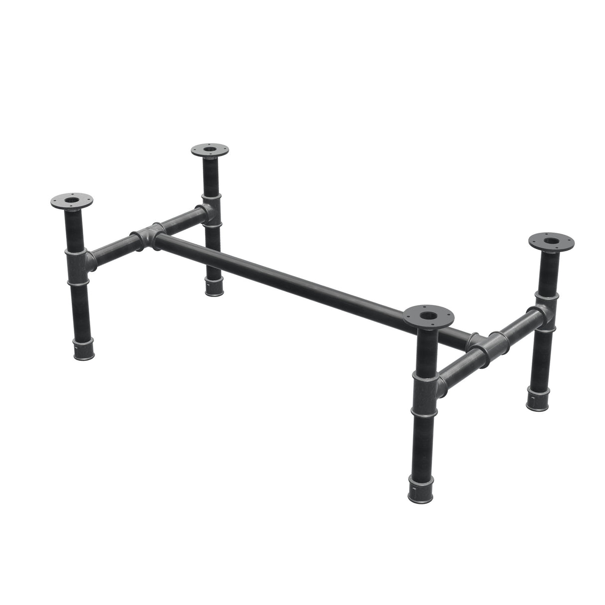 Base per tavolino, struttura a H, ghisa e acciaio Ø 42 mm, 116 × 61 cm, altezza 44 cm