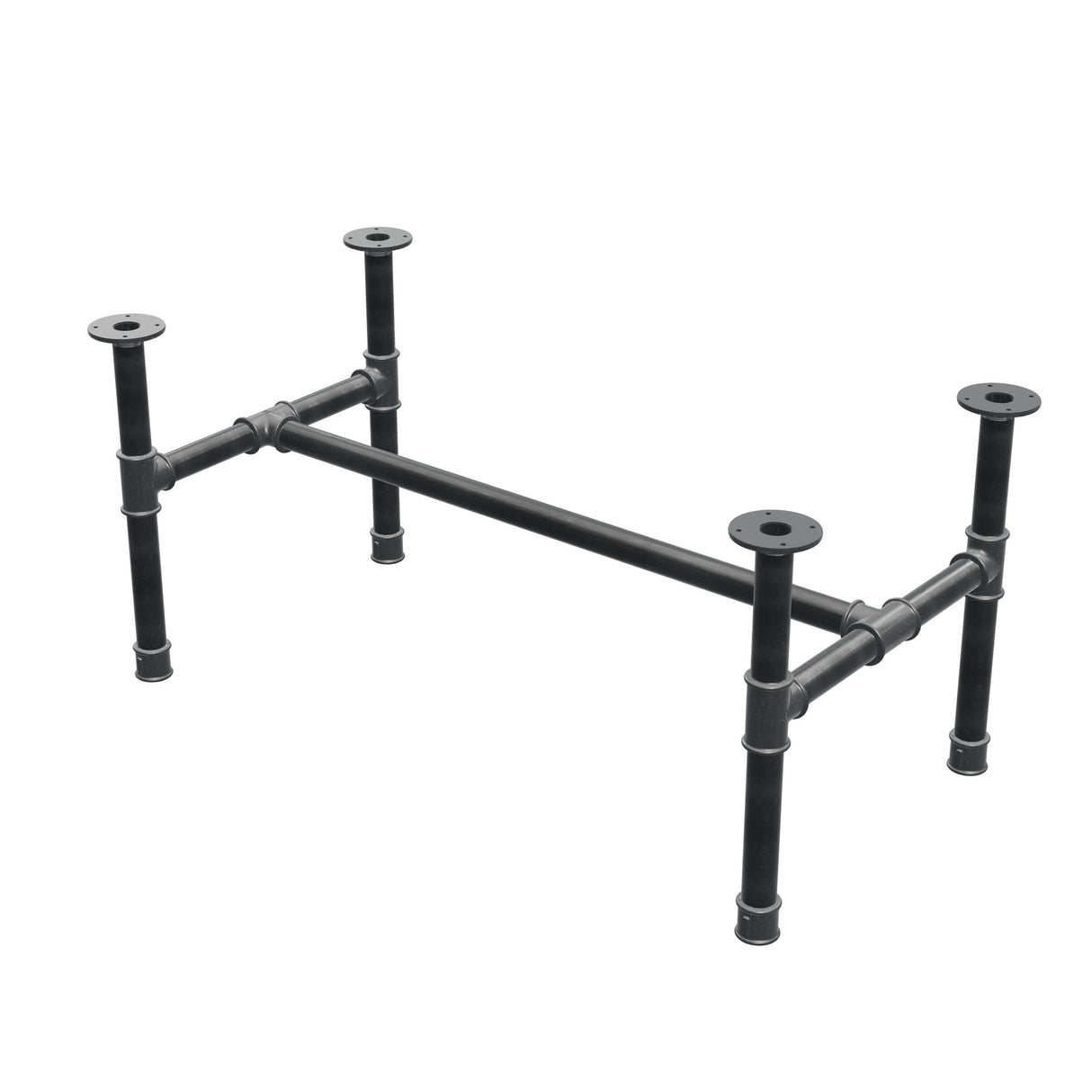 Base per tavolino, struttura a H, ghisa e acciaio Ø 42 mm, 116 × 61 cm, altezza 54 cm
