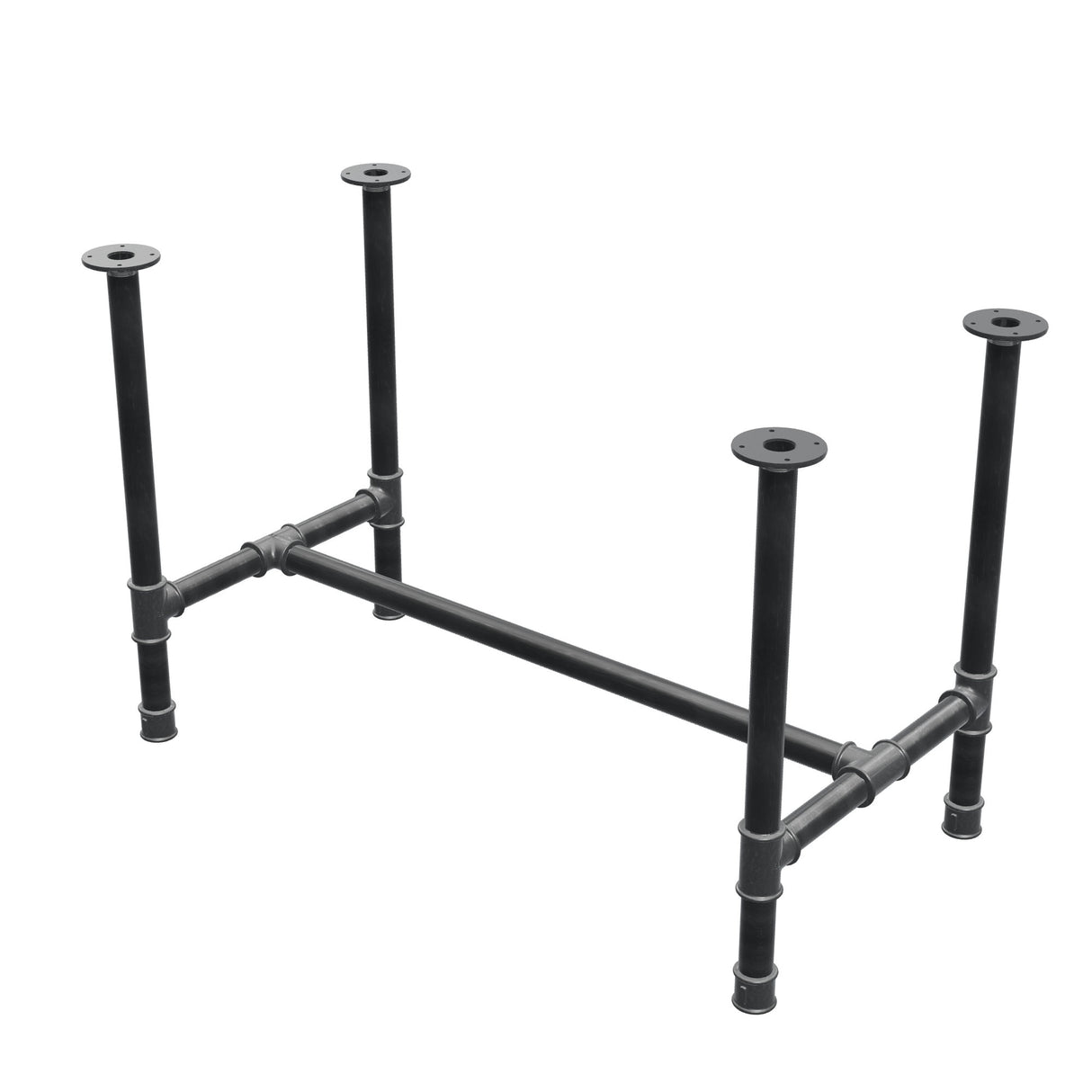 Base per tavolo da pranzo, struttura a H, ghisa e acciaio Ø 42 mm, 116 × 61 cm, altezza 74 cm
