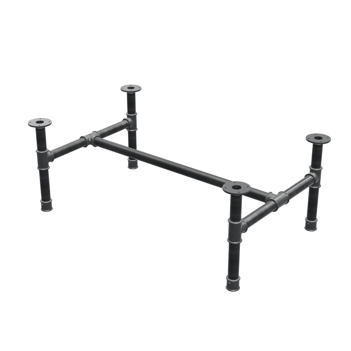 Base per tavolino, struttura a H, ghisa e acciaio Ø 42 mm, 116 × 71 cm, altezza 44 cm