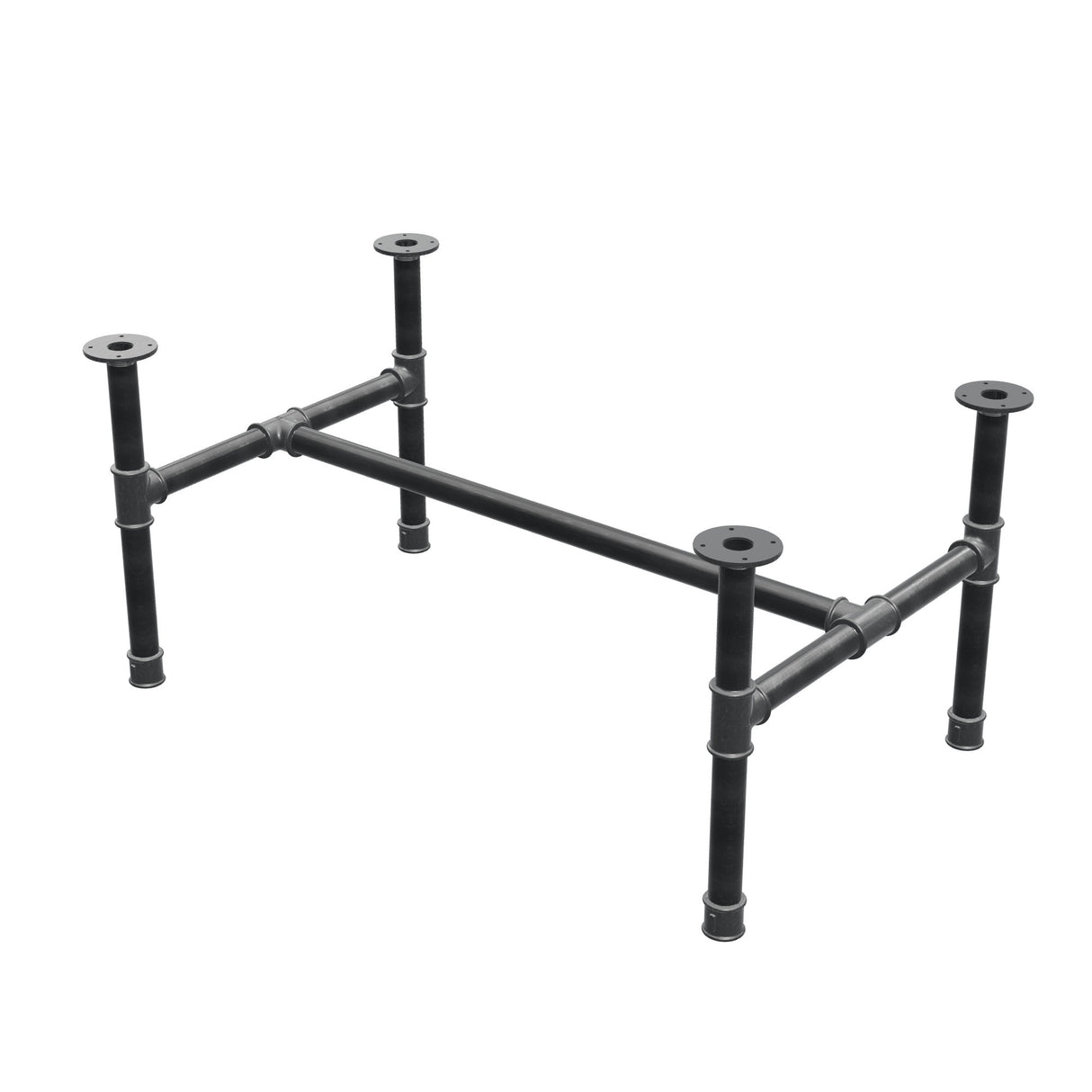 Base per tavolino, struttura a H, ghisa e acciaio Ø 42 mm, 116 × 71 cm, altezza 54 cm