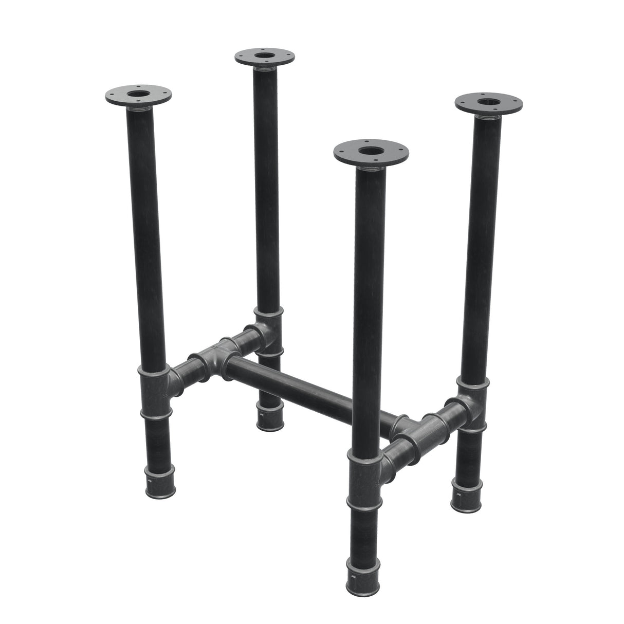Base per tavolo da pranzo, struttura a H, ghisa e acciaio Ø 42 mm, 56 × 41 cm, altezza 74 cm