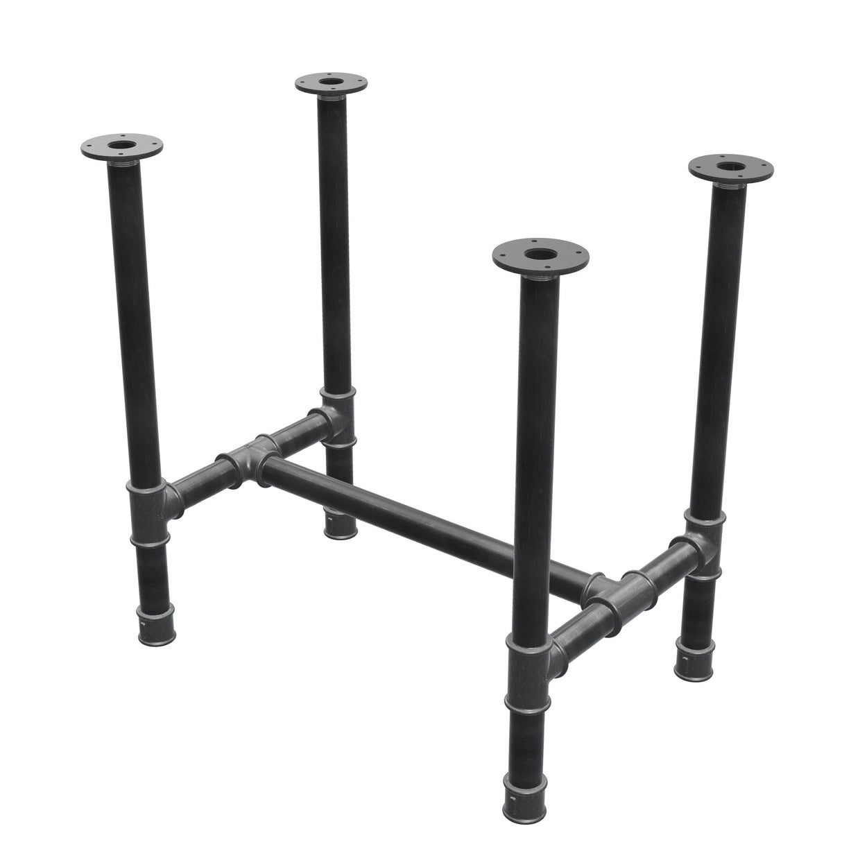 Base per tavolo da pranzo, struttura a H, ghisa e acciaio Ø 42 mm, 76 × 51 cm, altezza 74 cm