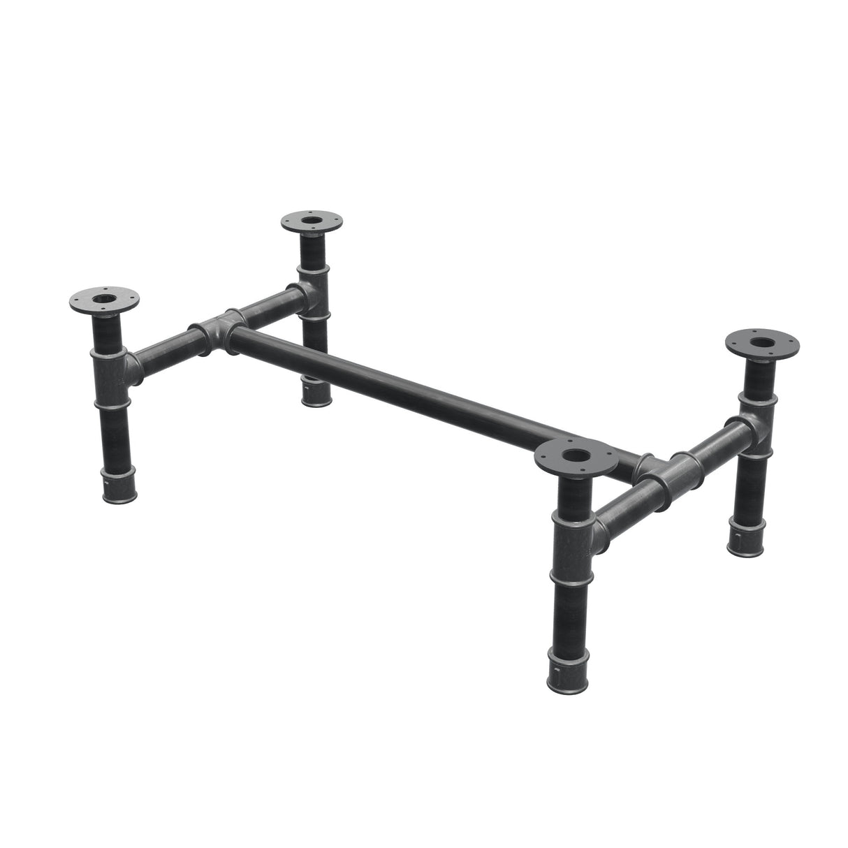 Base per tavolino, struttura a H, ghisa e acciaio Ø 42 mm, 96 × 57 cm, altezza 34 cm