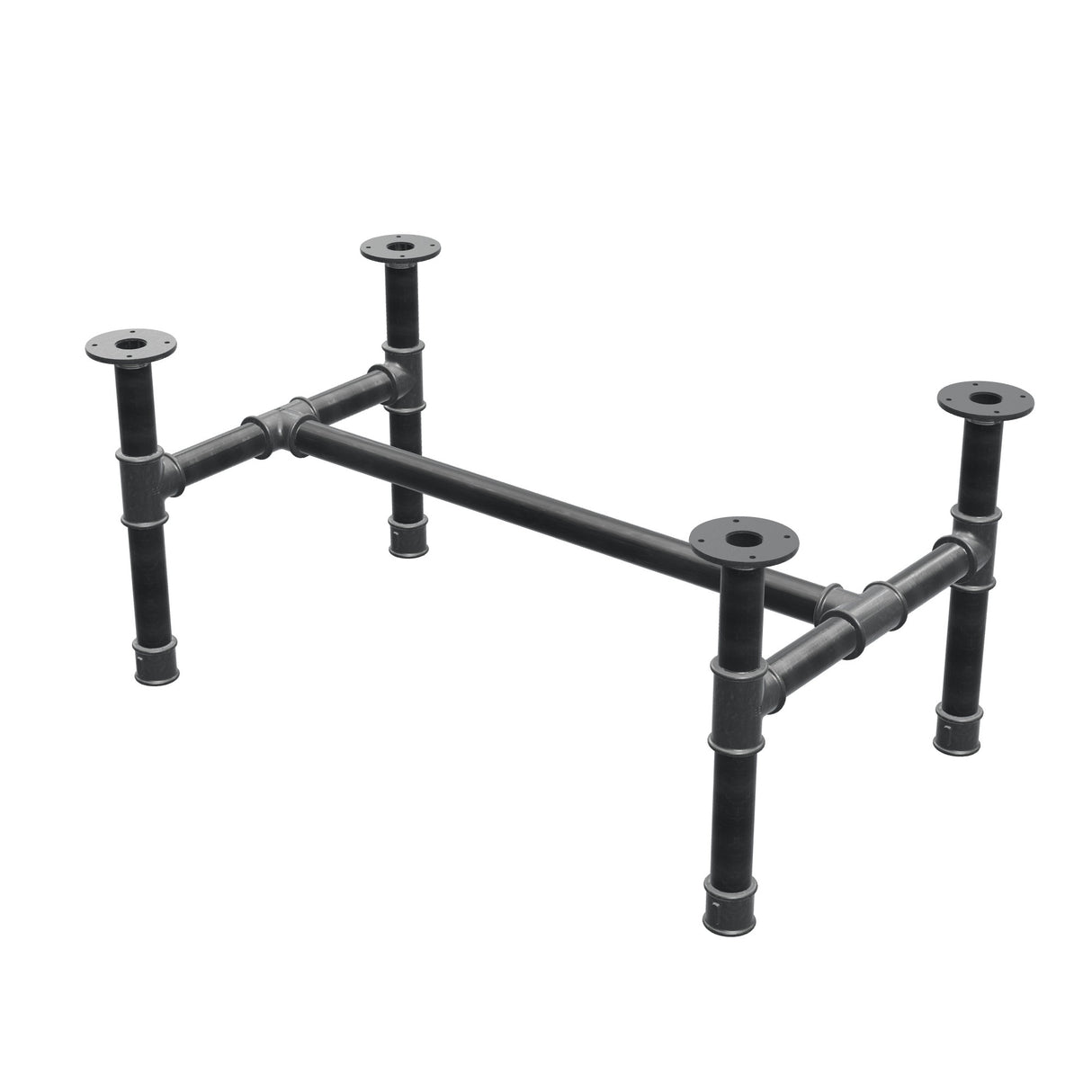 Base per tavolino, struttura a H, ghisa e acciaio Ø 42 mm, 96 × 57 cm, altezza 44 cm