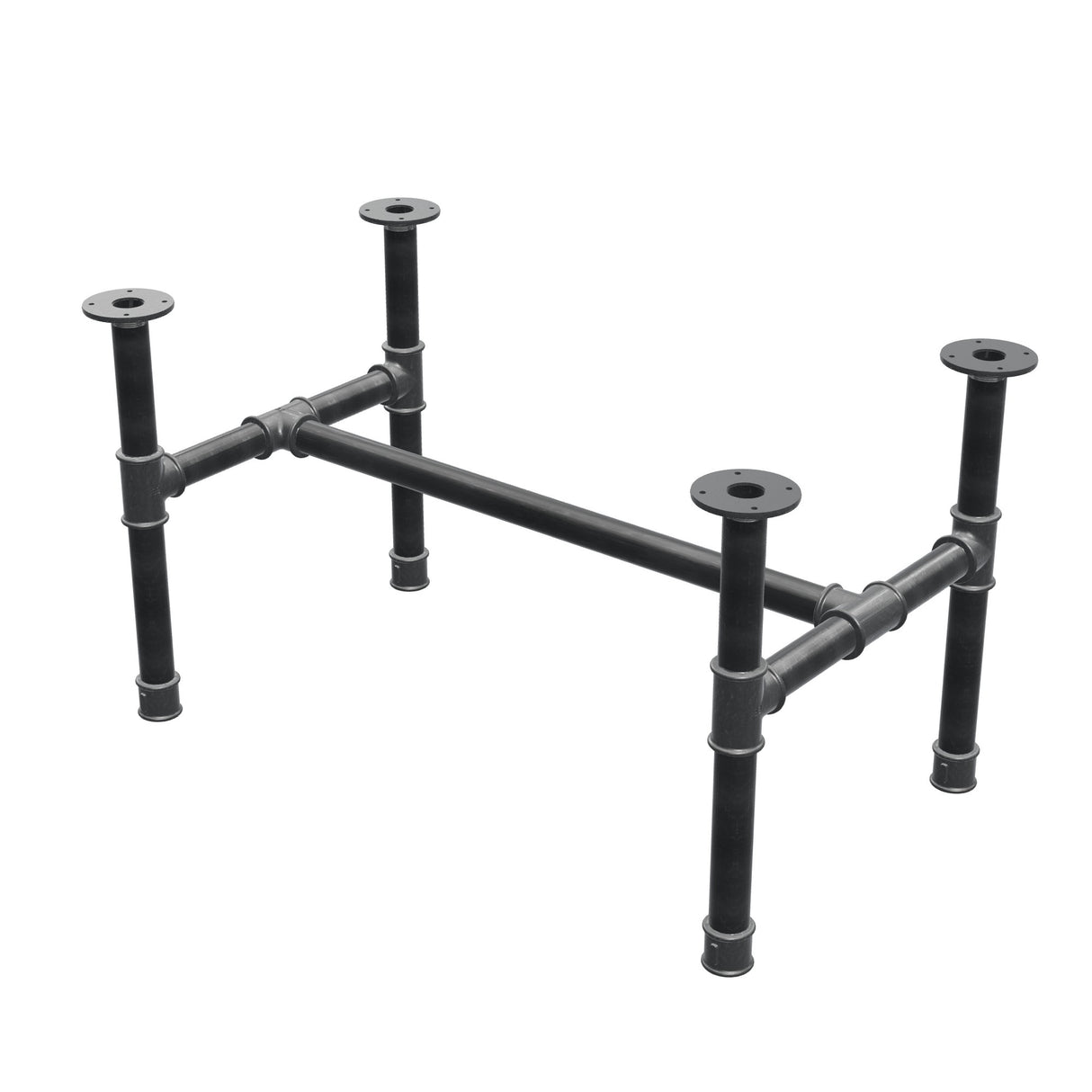 Base per tavolino, struttura a H, ghisa e acciaio Ø 42 mm, 96 × 57 cm, altezza 54 cm