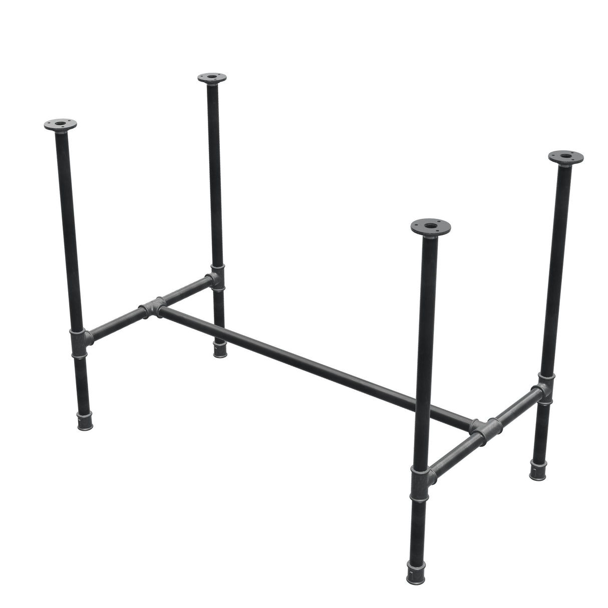 Base per tavolo da pranzo, struttura a H, ghisa e acciaio Ø 27 mm, 101 × 55 cm, altezza 74 cm