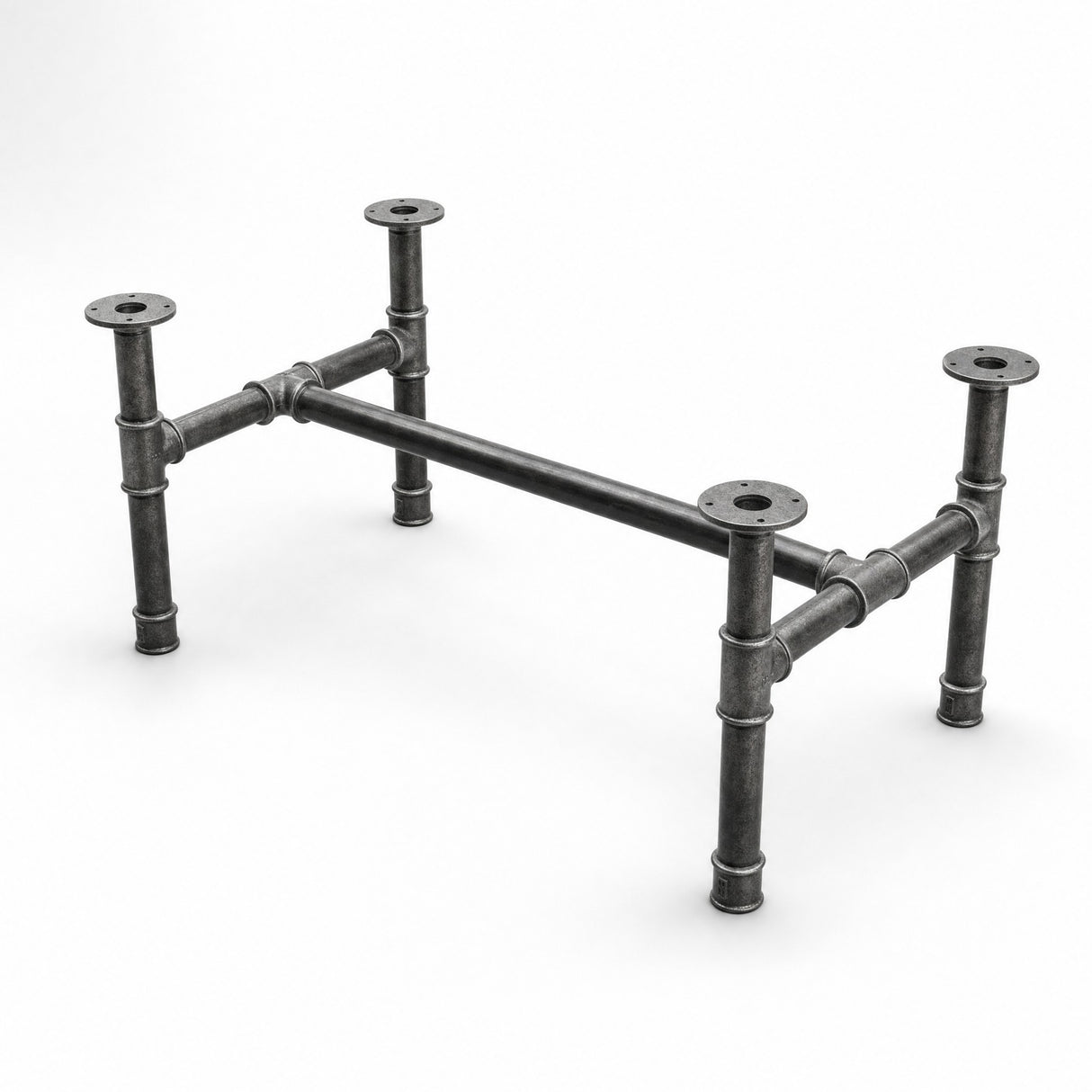 Base per tavolino, ghisa e acciaio verniciato, a H Ø 42 mm, vista di tre quarti in studio