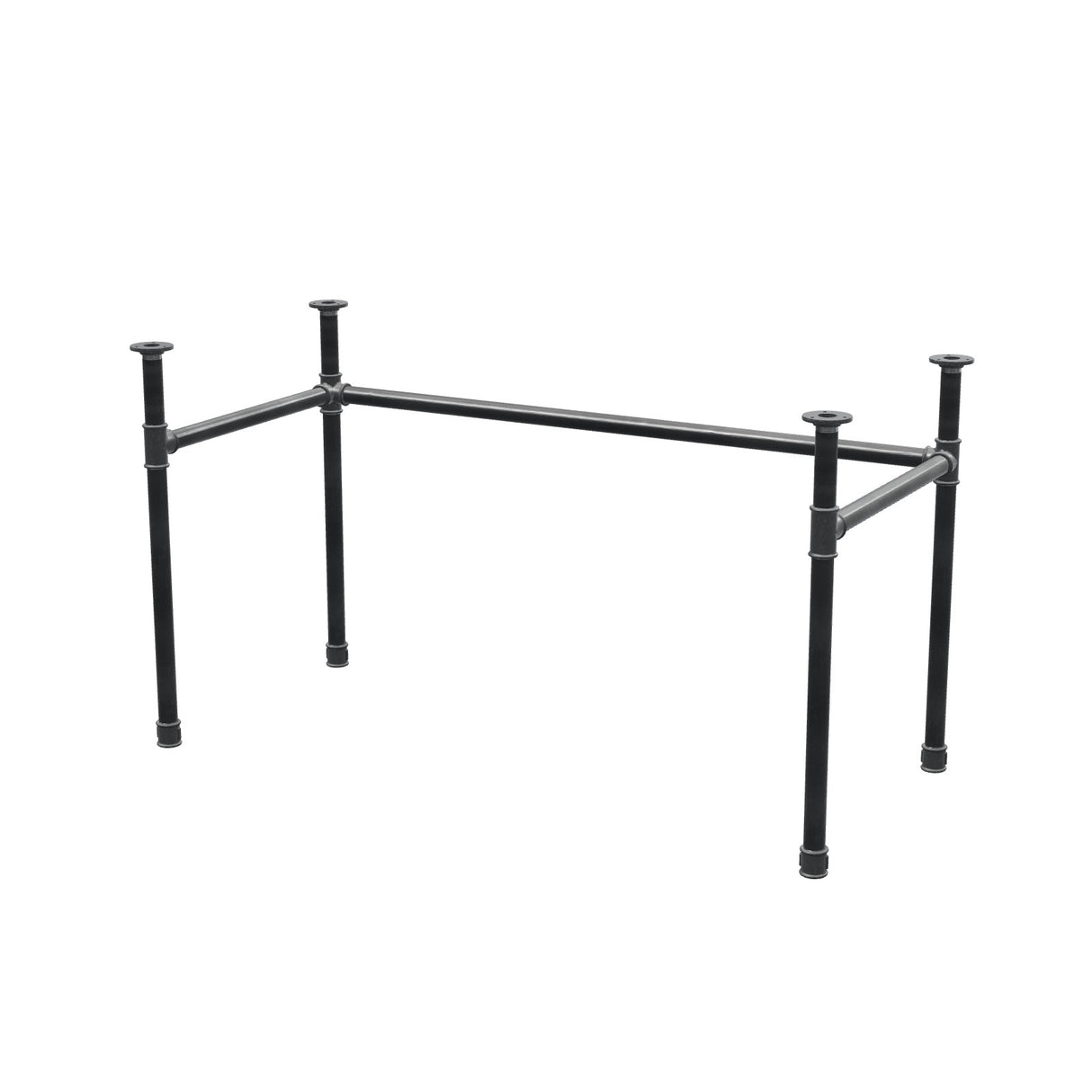 Base per scrivania, struttura a U, ghisa e acciaio Ø 34 mm, 132 × 62 cm, altezza 72 cm