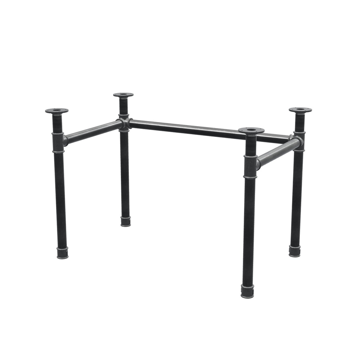 Base per scrivania, struttura a U, ghisa e acciaio Ø 42 mm, 106 × 66 cm, altezza 70 cm
