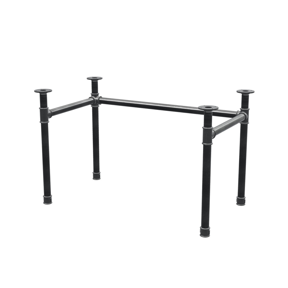 Base per scrivania, struttura a U, ghisa e acciaio Ø 42 mm, 116 × 66 cm, altezza 70 cm