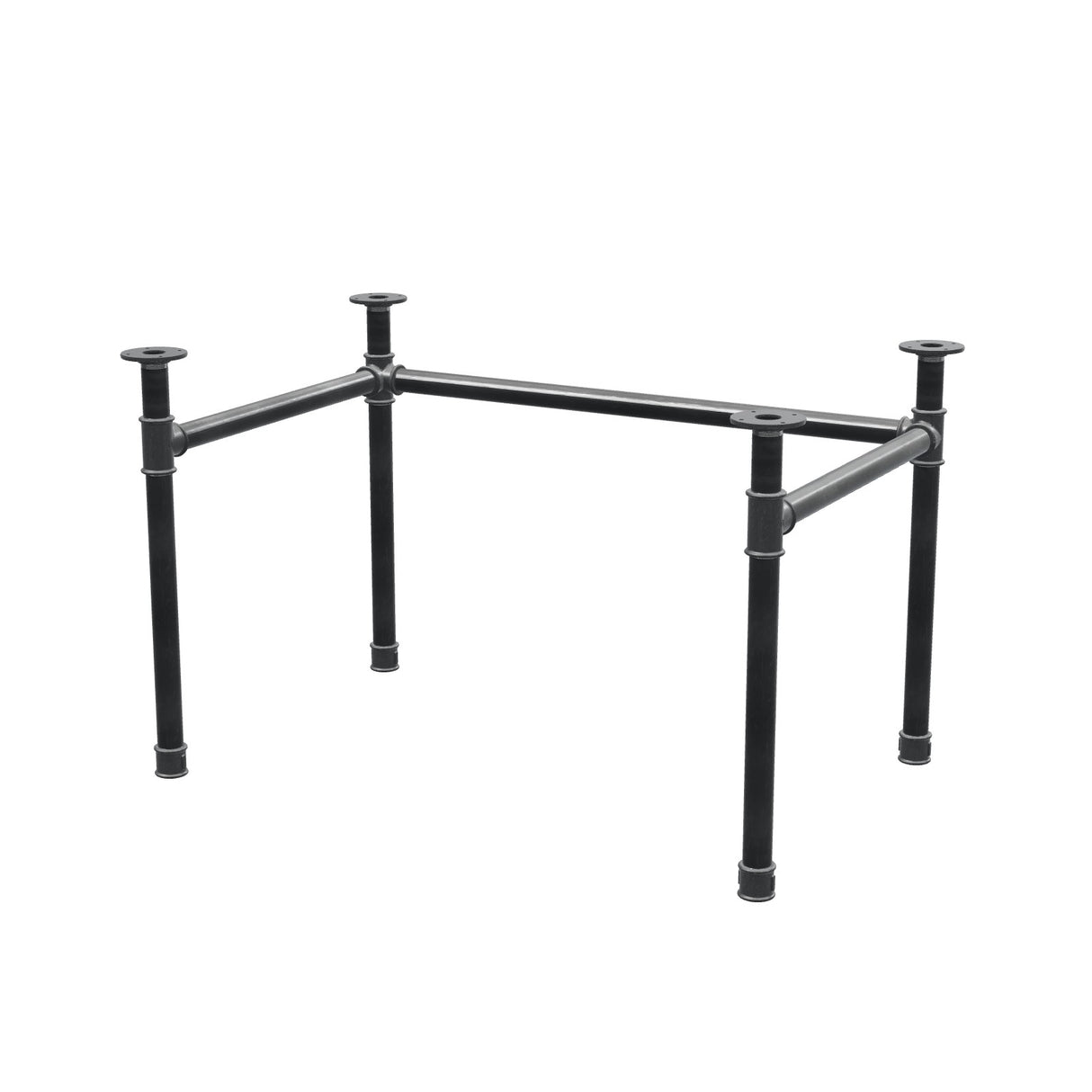 Base per scrivania, struttura a U, ghisa e acciaio Ø 42 mm, 116 × 76 cm, altezza 70 cm