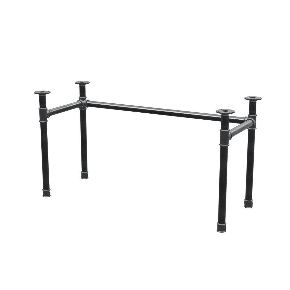 Base per scrivania, struttura a U, ghisa e acciaio Ø 42 mm, 136 × 56 cm, altezza 70 cm