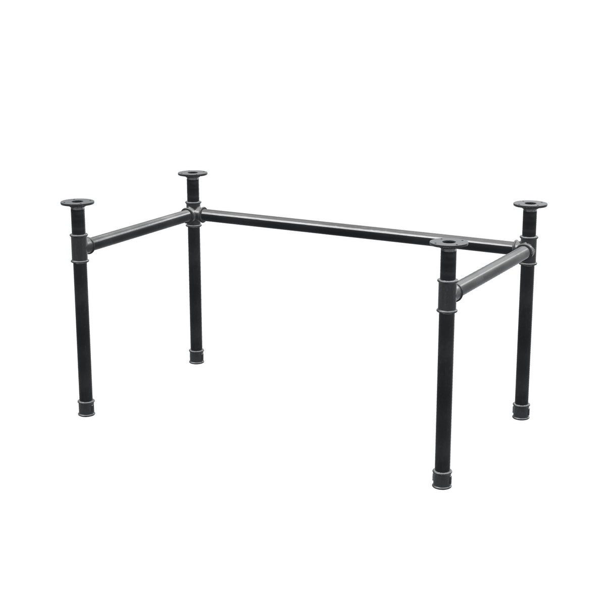 Base per scrivania, struttura a U, ghisa e acciaio Ø 42 mm, 136 × 76 cm, altezza 70 cm