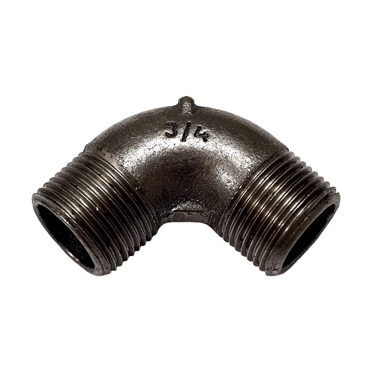 Raccordo gomito in ghisa nera 90° Mal/Mal