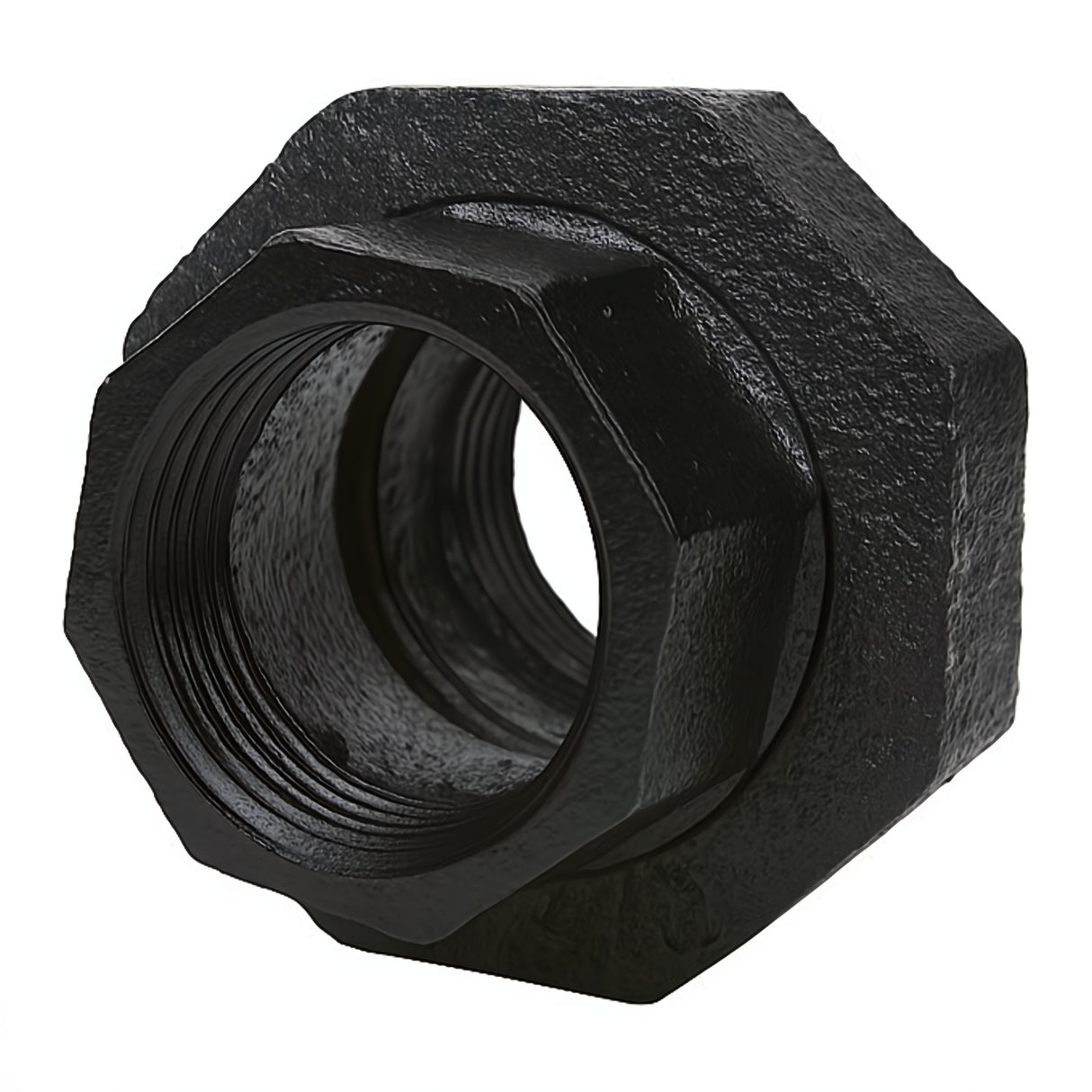 Raccord union peint en noir à visser