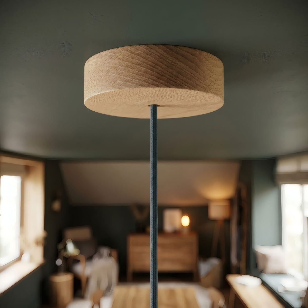 Rosone rotondo in legno, Ø 120 mm — Naturale