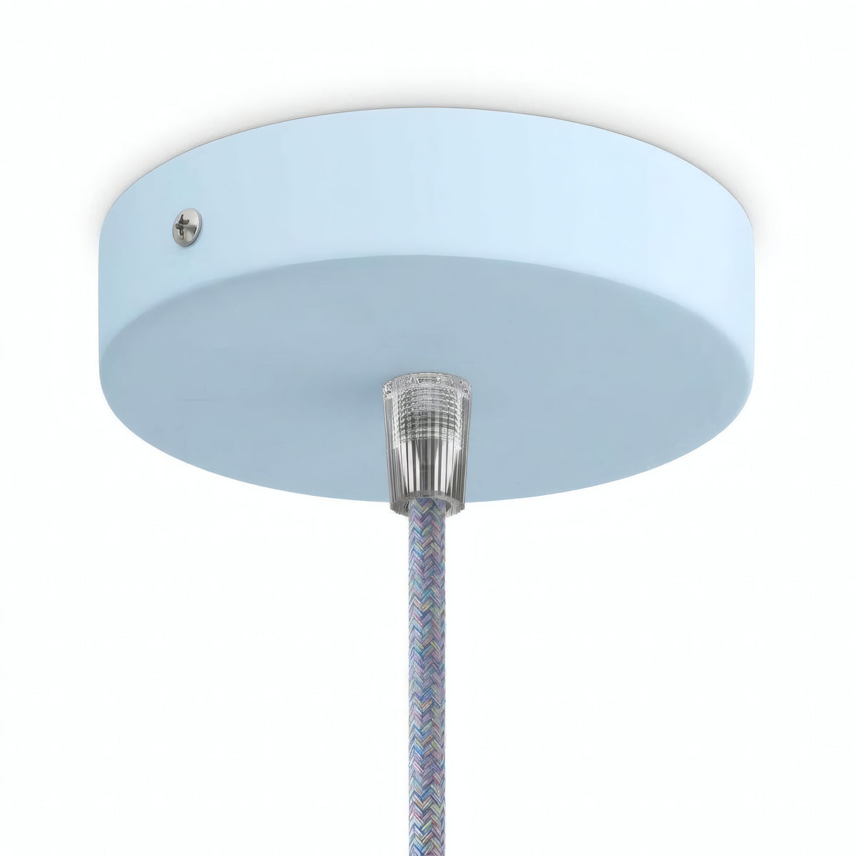 Rosone cilindrico in metallo, Ø 120 mm — Conico in termoplastica / Azzurro cielo