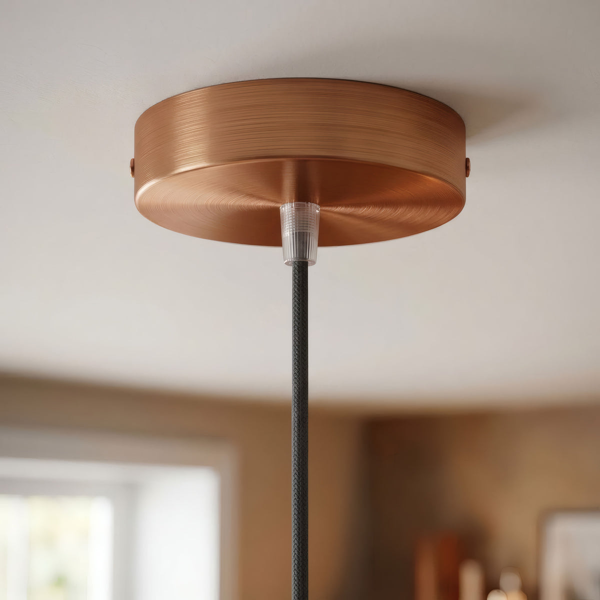 Rosone cilindrico in metallo, Ø 120 mm — Conico in termoplastica / Rame satinato