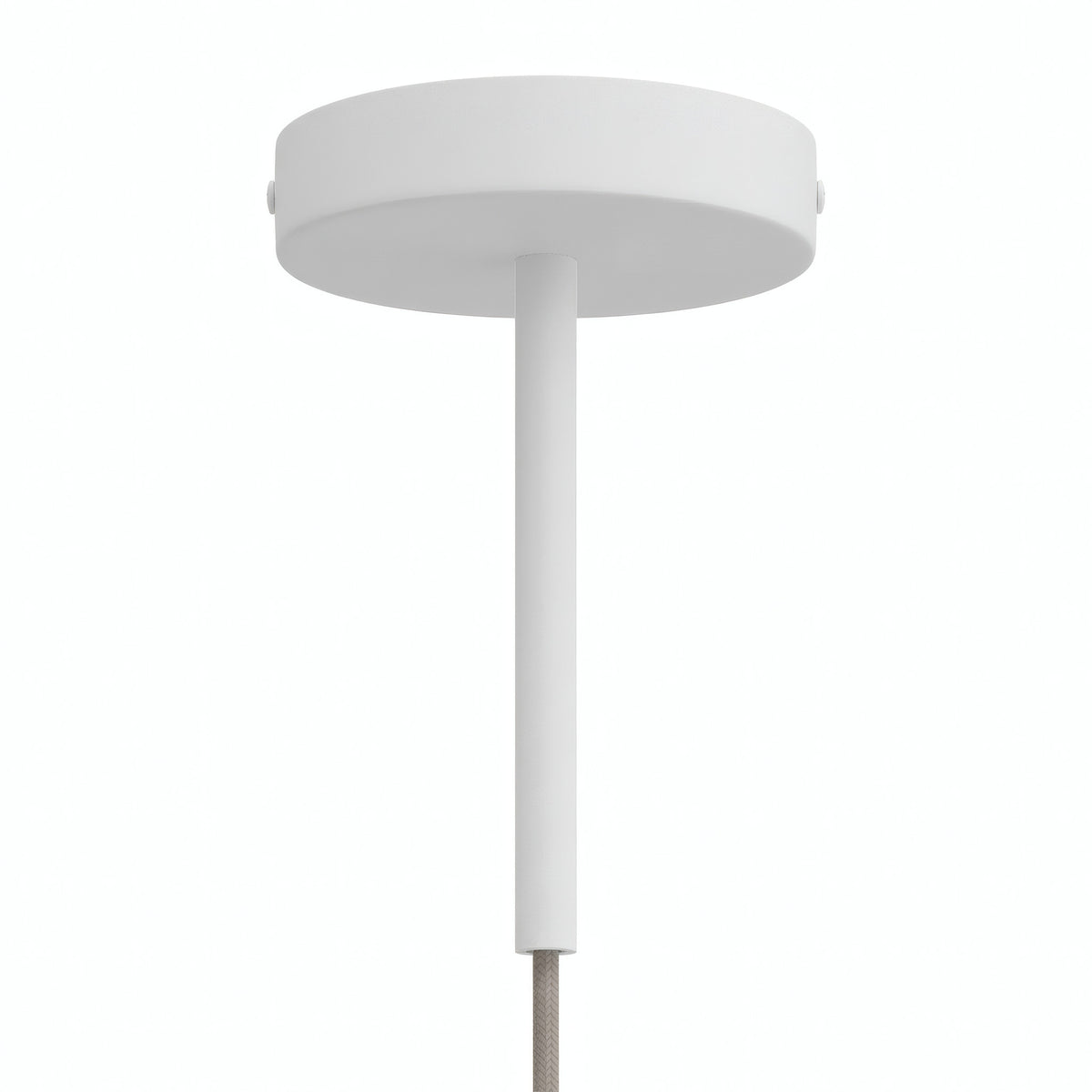 Rosone cilindrico in metallo con serracavo da 15 cm — Bianco opaco