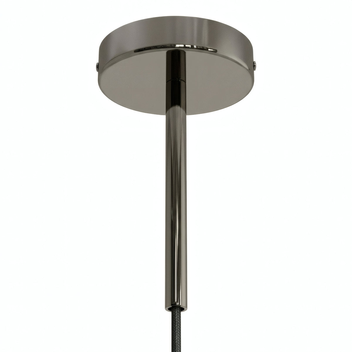 Rosone cilindrico in metallo con serracavo da 15 cm — Perla nera