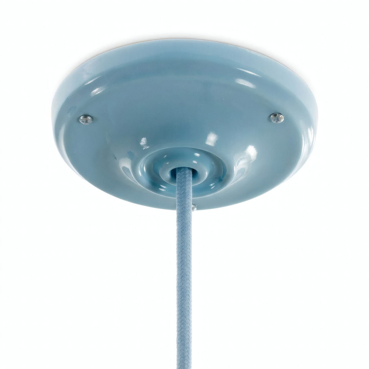 Rosone in porcellana con kit di fissaggio, Ø 105 mm — Azzurro