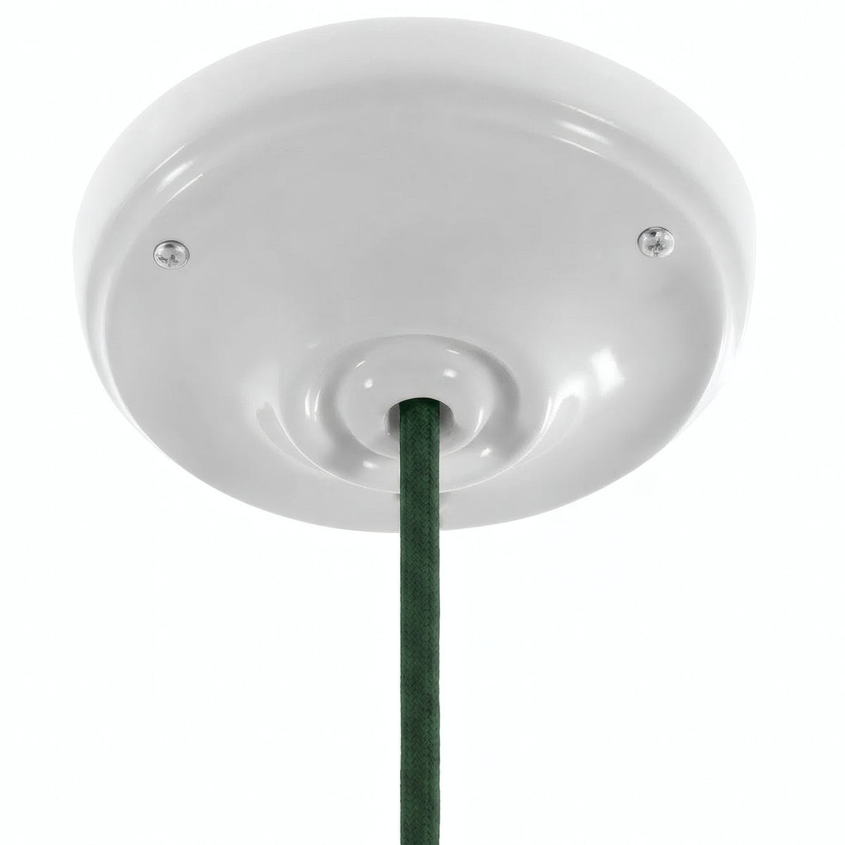 Rosone in porcellana con kit di fissaggio, Ø 105 mm — Bianco