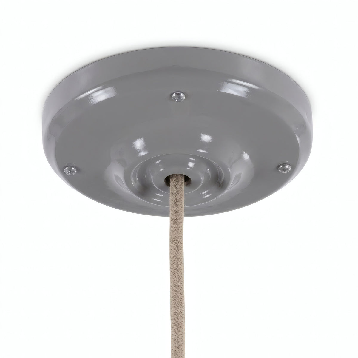 Rosone in porcellana con kit di fissaggio, Ø 105 mm — Grigio