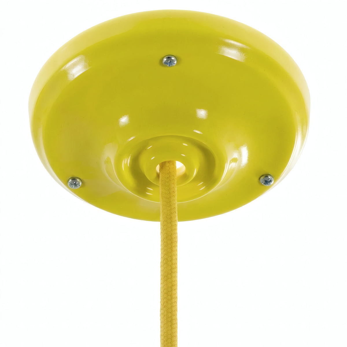 Rosone in porcellana con kit di fissaggio, Ø 105 mm — Giallo