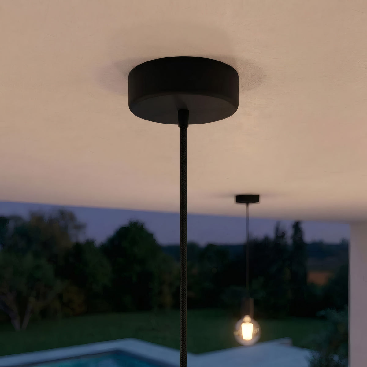 Rosone in silicone da esterno IP65, Ø 125 mm — Nero