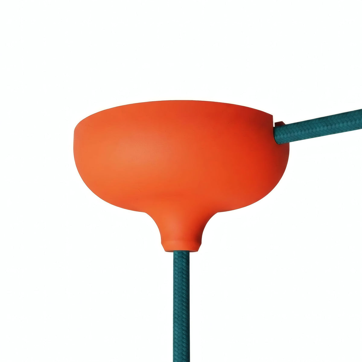 Rosone in silicone Ø 88 mm, foro centrale e uscita laterale — Arancione