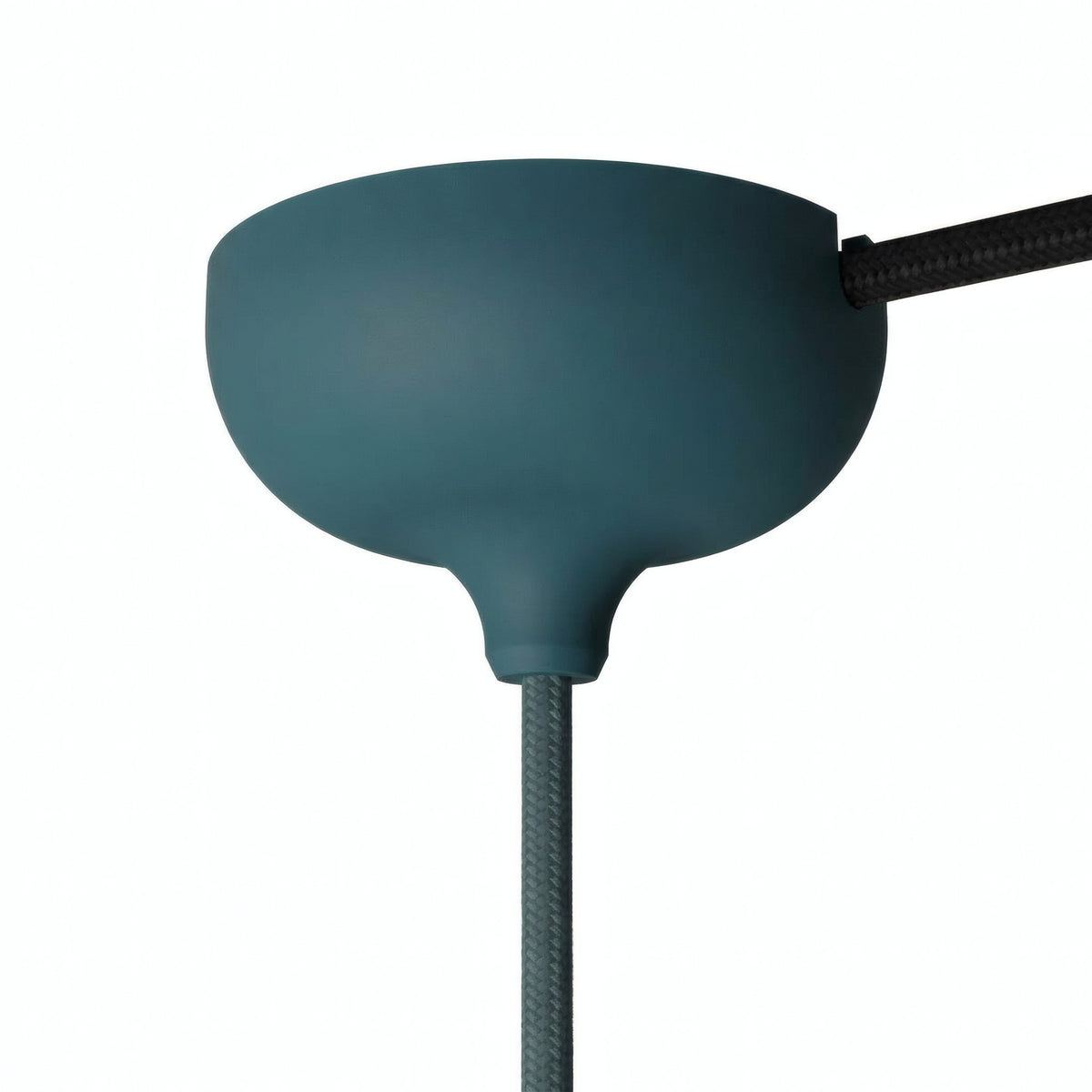 Rosone in silicone Ø 88 mm, foro centrale e uscita laterale — Blu petrolio