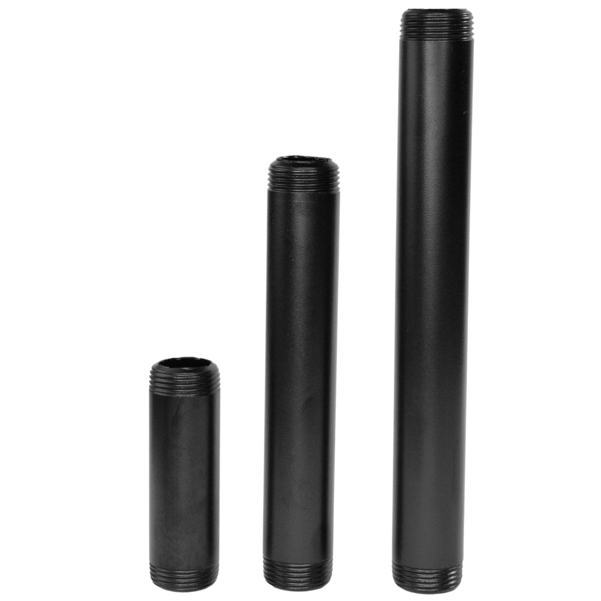 Tube déco filetés métal noir