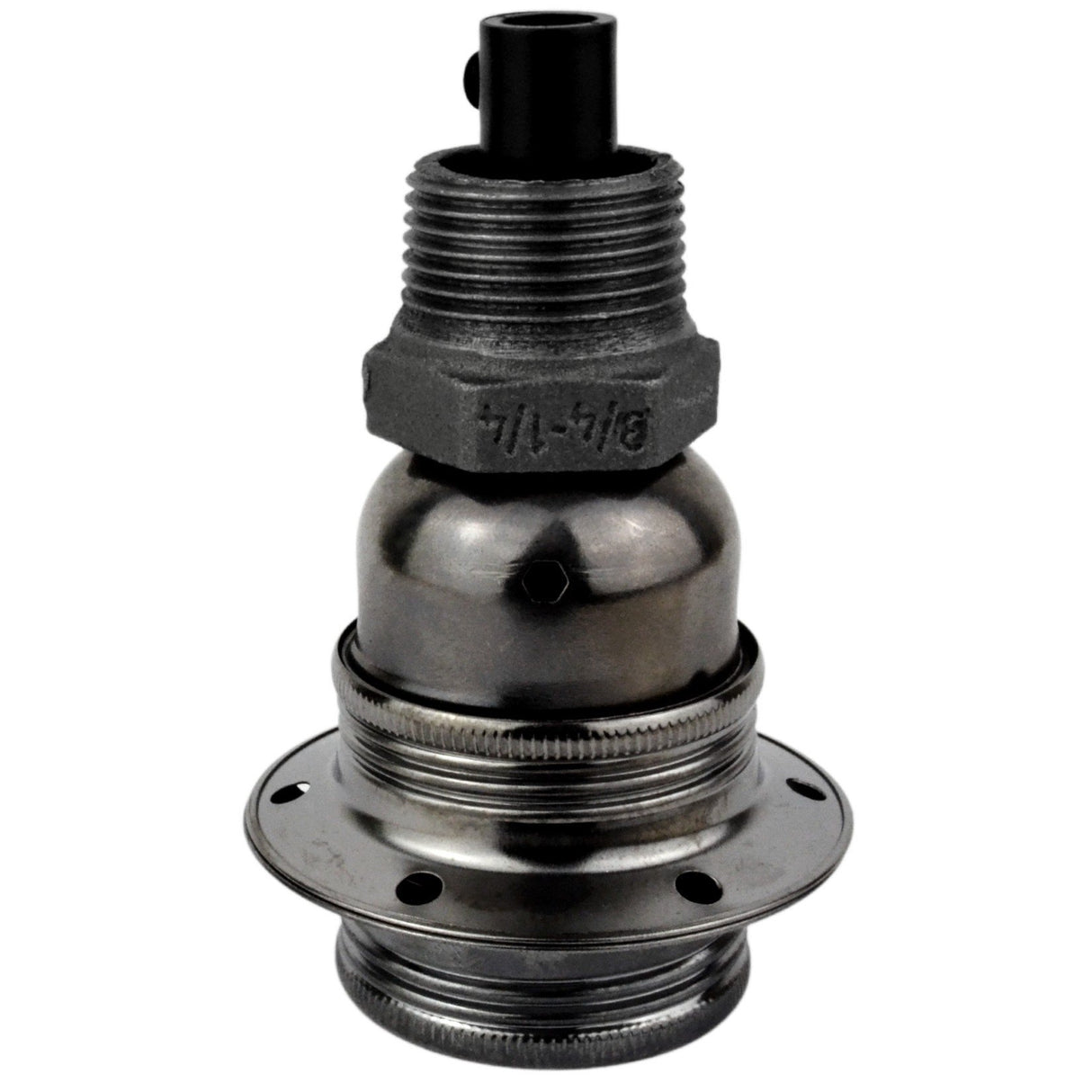 kit douille E27 noire sur raccord fonte 3/4''