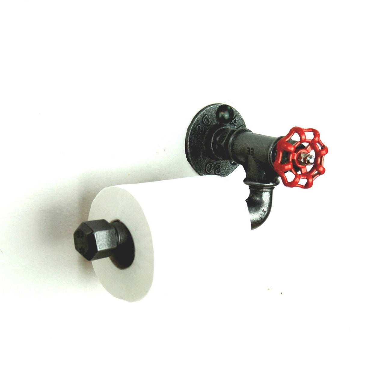 dérouleur de papier toilette avec tube à gauche