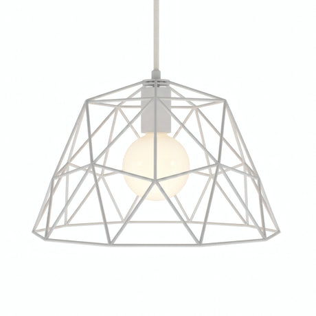 Paralume gabbia a cupola XL Ø 35 cm con portalampada E27 — Bianco