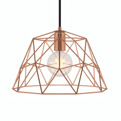 Paralume gabbia a cupola XL Ø 35 cm con portalampada E27 — Rame